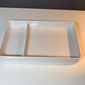 The Container Store White Divided Tray - Approximately L 9.5” x 6.5”